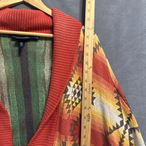 Polo Ralph Lauren Southwestern Aztec Open Cardigan Sweater Shawl Womens L/XL - Picture 6 of 8